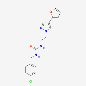 molecular formula C17H17ClN4O2 B2540014 1-(4-chlorobenzyl)-3-(2-(4-(furan-2-yl)-1H-pyrazol-1-yl)ethyl)urea CAS No. 2034372-34-2
