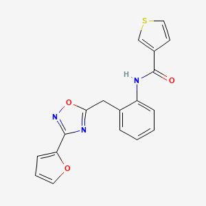 N-(2-((3-(furan-2-yl)-1,2,4-oxadiazol-5-yl)methyl)phenyl)thiophene-3-carboxamide