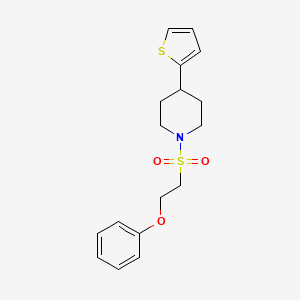 molecular formula C17H21NO3S2 B2540018 1-((2-Phenoxyethyl)sulfonyl)-4-(thiophen-2-yl)piperidine CAS No. 1428380-78-2