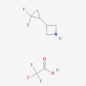 molecular formula C8H10F5NO2 B2540024 3-(2,2-Difluorocyclopropyl)azetidine 2,2,2-trifluoroacetate CAS No. 2225142-33-4