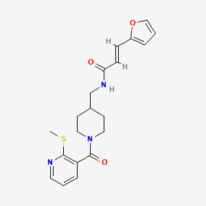 (E)-3-(furan-2-yl)-N-((1-(2-(methylthio)nicotinoyl)piperidin-4-yl)methyl)acrylamide