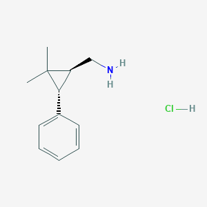 molecular formula C12H18ClN B2540030 [(1S,3S)-2,2-Dimethyl-3-phenylcyclopropyl]methanamine;hydrochloride CAS No. 1909288-59-0