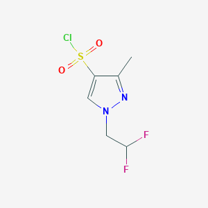 molecular formula C6H7ClF2N2O2S B2540031 1-(2,2-二氟乙基)-3-甲基-1H-吡唑-4-磺酰氯 CAS No. 1006462-96-9