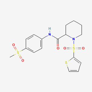 molecular formula C17H20N2O5S3 B2540034 N-(4-(methylsulfonyl)phenyl)-1-(thiophen-2-ylsulfonyl)piperidine-2-carboxamide CAS No. 1098735-38-6