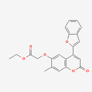 molecular formula C22H18O6 B2540039 Ethyl 2-(4-benzo[d]furan-2-yl-7-methyl-2-oxochromen-6-yloxy)acetate CAS No. 898447-73-9