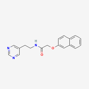 molecular formula C18H17N3O2 B2540046 2-(naphthalen-2-yloxy)-N-(2-(pyrimidin-5-yl)ethyl)acetamide CAS No. 2034481-92-8