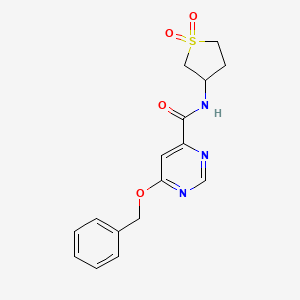 molecular formula C16H17N3O4S B2540059 6-(苄氧基)-N-(1,1-二氧化四氢噻吩-3-基)嘧啶-4-甲酰胺 CAS No. 2034364-66-2