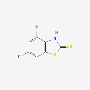 molecular formula C7H3BrFNS2 B2540060 4-溴-6-氟-1,3-苯并噻唑-2-硫醇 CAS No. 786657-44-1
