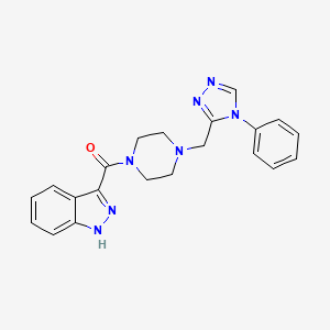 molecular formula C21H21N7O B2540065 3-({4-[(4-苯基-4H-1,2,4-三唑-3-基)甲基]哌嗪-1-基}羰基)-1H-吲唑 CAS No. 1396748-54-1