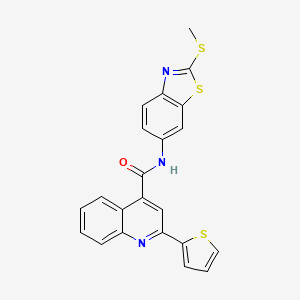 N-[2-(methylsulfanyl)-1,3-benzothiazol-6-yl]-2-(thiophen-2-yl)quinoline-4-carboxamide
