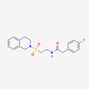 N-(2-((3,4-dihydroisoquinolin-2(1H)-yl)sulfonyl)ethyl)-2-(4-fluorophenyl)acetamide