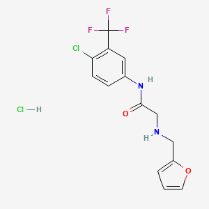 N-[4-chloro-3-(trifluoromethyl)phenyl]-2-[(furan-2-ylmethyl)amino]acetamide hydrochloride
