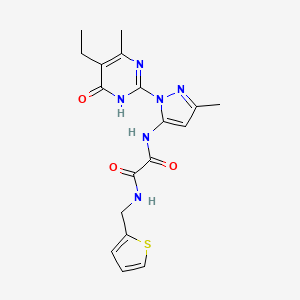 N1-(1-(5-ethyl-4-methyl-6-oxo-1,6-dihydropyrimidin-2-yl)-3-methyl-1H-pyrazol-5-yl)-N2-(thiophen-2-ylmethyl)oxalamide