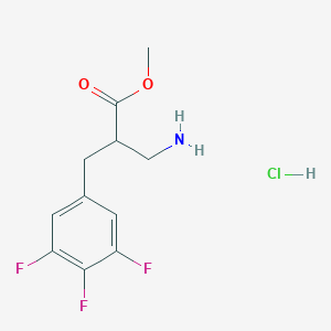 molecular formula C11H13ClF3NO2 B2540082 Methyl 3-amino-2-[(3,4,5-trifluorophenyl)methyl]propanoate hydrochloride CAS No. 1788564-75-9