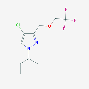 molecular formula C10H14ClF3N2O B2540086 1-sec-butyl-4-chloro-3-[(2,2,2-trifluoroethoxy)methyl]-1H-pyrazole CAS No. 1856020-37-5