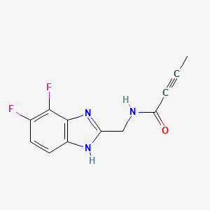 molecular formula C12H9F2N3O B2540090 N-[(4,5-Difluoro-1H-benzimidazol-2-yl)methyl]but-2-ynamide CAS No. 2411237-60-8