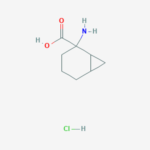 molecular formula C8H14ClNO2 B2540093 2-Aminobicyclo[4.1.0]heptane-2-carboxylic acid;hydrochloride CAS No. 2243513-07-5