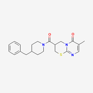 molecular formula C21H25N3O2S B2540096 3-(4-苄基哌啶-1-羰基)-7-甲基-3,4-二氢嘧啶并[2,1-b][1,3]噻嗪-6(2H)-酮 CAS No. 1396869-15-0