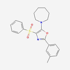 molecular formula C22H24N2O3S B2540102 5-(Azepan-1-yl)-4-(phenylsulfonyl)-2-(m-tolyl)oxazole CAS No. 618862-92-3