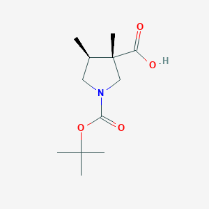 (3S,4S)-3,4-Dimethyl-1-[(2-methylpropan-2-yl)oxycarbonyl]pyrrolidine-3-carboxylic acid