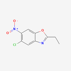 molecular formula C9H7ClN2O3 B2540107 5-Chloro-2-ethyl-6-nitro-1,3-benzoxazole CAS No. 886361-25-7