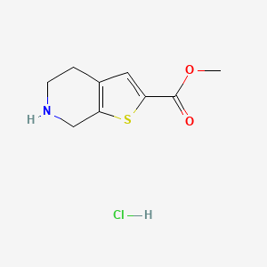 molecular formula C9H12ClNO2S B2540114 Methyl 4,5,6,7-tetrahydrothieno[2,3-c]pyridine-2-carboxylate hydrochloride CAS No. 1956377-82-4