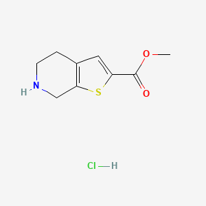 molecular formula C9H12ClNO2S B2540114 Chlorhydrate de 4,5,6,7-tétrahydrothieno[2,3-c]pyridine-2-carboxylate de méthyle CAS No. 1956377-82-4