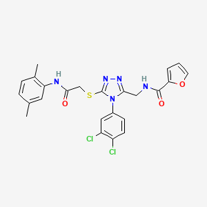 molecular formula C24H21Cl2N5O3S B2540117 N-((4-(3,4-dichlorophenyl)-5-((2-((2,5-dimethylphenyl)amino)-2-oxoethyl)thio)-4H-1,2,4-triazol-3-yl)methyl)furan-2-carboxamide CAS No. 312920-13-1