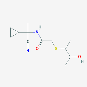 molecular formula C12H20N2O2S B2540118 N-(1-cyano-1-cyclopropylethyl)-2-[(3-hydroxybutan-2-yl)sulfanyl]acetamide CAS No. 1428011-79-3