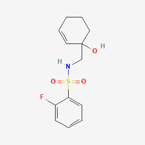 2-fluoro-N-[(1-hydroxycyclohex-2-en-1-yl)methyl]benzene-1-sulfonamide