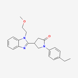 molecular formula C22H25N3O2 B2540128 1-(4-ethylphenyl)-4-[1-(2-methoxyethyl)-1H-benzimidazol-2-yl]pyrrolidin-2-one CAS No. 912889-98-6