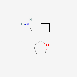 molecular formula C9H17NO B2540129 [1-(Oxolan-2-yl)cyclobutyl]methanamine CAS No. 2138422-32-7