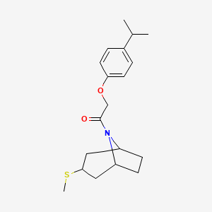 molecular formula C19H27NO2S B2540143 2-(4-异丙基苯氧基)-1-((1R,5S)-3-(甲硫基)-8-氮杂双环[3.2.1]辛烷-8-基)乙酮 CAS No. 1795298-44-0