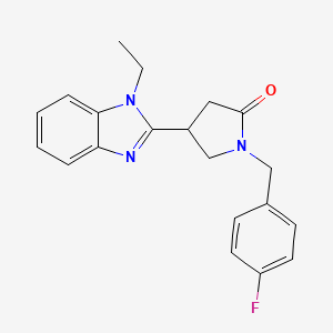 molecular formula C20H20FN3O B2540153 4-(1-ethyl-1H-1,3-benzodiazol-2-yl)-1-[(4-fluorophenyl)methyl]pyrrolidin-2-one CAS No. 890642-32-7