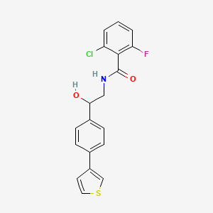molecular formula C19H15ClFNO2S B2540156 2-chloro-6-fluoro-N-(2-hydroxy-2-(4-(thiophen-3-yl)phenyl)ethyl)benzamide CAS No. 2034492-19-6