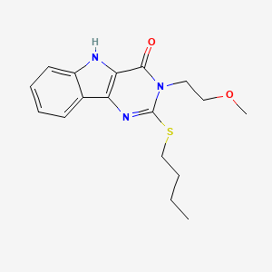 molecular formula C17H21N3O2S B2540174 2-(丁基硫代)-3-(2-甲氧基乙基)-3H,4H,5H-吡啶并[5,4-b]吲哚-4-酮 CAS No. 888434-87-5