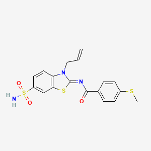 molecular formula C18H17N3O3S3 B2540182 (Z)-N-(3-アリル-6-スルファモイルベンゾ[d]チアゾール-2(3H)-イリデン)-4-(メチルチオ)ベンズアミド CAS No. 887202-78-0