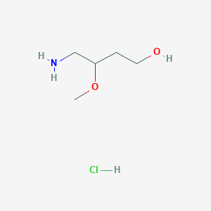 molecular formula C5H14ClNO2 B2540185 4-Amino-3-methoxybutan-1-ol;hydrochloride CAS No. 2344679-99-6