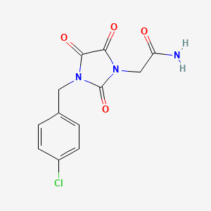 molecular formula C12H10ClN3O4 B2540191 2-[3-(4-Chlorobenzyl)-2,4,5-trioxo-1-imidazolidinyl]acetamide CAS No. 320422-82-0