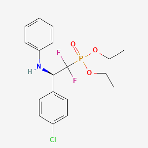molecular formula C18H21ClF2NO3P B2540193 Diethyl (2-(4-chlorophenyl)-1,1-difluoro-2-(phenylamino)ethyl)phosphonate CAS No. 1391155-99-9