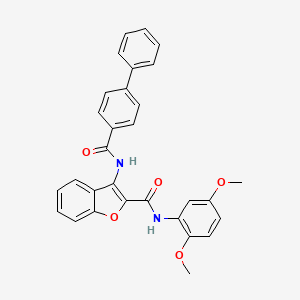 molecular formula C30H24N2O5 B2540195 3-([1,1'-biphenyl]-4-ylcarboxamido)-N-(2,5-dimethoxyphenyl)benzofuran-2-carboxamide CAS No. 888466-95-3