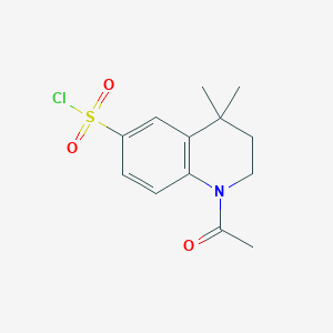 molecular formula C13H16ClNO3S B2540200 1-乙酰基-4,4-二甲基-1,2,3,4-四氢喹啉-6-磺酰氯 CAS No. 2138227-11-7