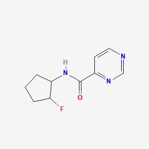 molecular formula C10H12FN3O B2540202 N-(2-氟环戊基)嘧啶-4-甲酰胺 CAS No. 2197995-72-3