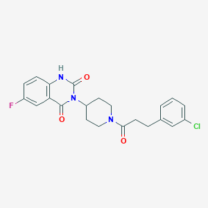 molecular formula C22H21ClFN3O3 B2540204 3-(1-(3-(3-氯苯基)丙酰)哌啶-4-基)-6-氟喹唑啉-2,4(1H,3H)-二酮 CAS No. 2034371-86-1