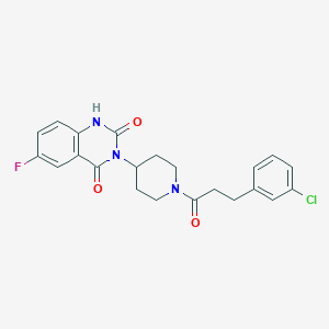 molecular formula C22H21ClFN3O3 B2540204 3-(1-(3-(3-Chlorphenyl)propanoyl)piperidin-4-yl)-6-fluorchinazolin-2,4(1H,3H)-dion CAS No. 2034371-86-1