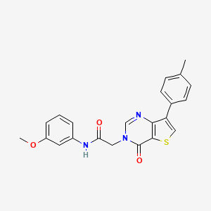 molecular formula C22H19N3O3S B2540208 N-(3-メトキシフェニル)-2-[7-(4-メチルフェニル)-4-オキソ-3H,4H-チエノ[3,2-d]ピリミジン-3-イル]アセトアミド CAS No. 1207030-10-1