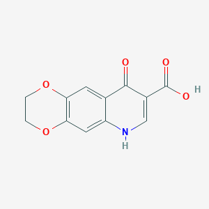 molecular formula C12H9NO5 B2540216 9-hydroxy-2H,3H-[1,4]dioxino[2,3-g]quinoline-8-carboxylic acid CAS No. 23796-64-7