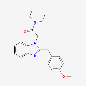 molecular formula C21H25N3O2 B2540219 N,N-diethyl-2-{2-[(4-methoxyphenyl)methyl]-1H-1,3-benzodiazol-1-yl}acetamide CAS No. 803610-67-5