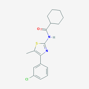 molecular formula C17H19ClN2OS B254022 N-[4-(3-chlorophenyl)-5-methyl-1,3-thiazol-2-yl]cyclohexanecarboxamide 
