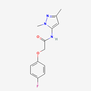 molecular formula C13H14FN3O2 B2540221 N-(1,3-dimethyl-1H-pyrazol-5-yl)-2-(4-fluorophenoxy)acetamide CAS No. 956361-87-8